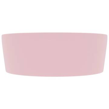 Luxury Matt Pink Ceramic Wash Basin - 36x13 cm