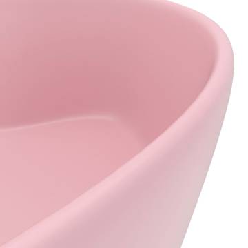 Luxury Matt Pink Ceramic Wash Basin - 36x13 cm