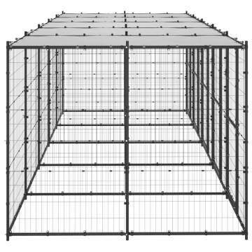 Outdoor Dog Kennel Steel with Roof | 12.1 m² | HipoMarket