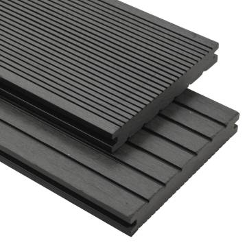 WPC Solid Decking Boards 20 m² Grey - Durable & Elegant