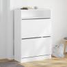 Shoe Cabinet with 2 Flip-Drawers White 80x34x116 cm Colour white Quantity in Package 1 Width 80 cm Number of 