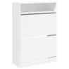 Shoe Cabinet with 2 Flip-Drawers - White, 80x34x116 cm