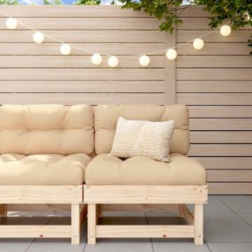 Garden Middle Sofa Solid Wood Pine - Stylish Outdoor Seating