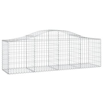 Arched Gabion Baskets - 4 pcs Galvanised Iron | HipoMarket UK