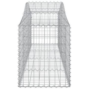 Arched Gabion Baskets - 4 pcs Galvanised Iron | HipoMarket UK