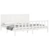 White Super King Bed Frame with Headboard - Solid Pine Wood