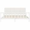 White Super King Bed Frame with Headboard - Solid Pine Wood