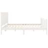 White Super King Bed Frame with Headboard - Solid Pine Wood