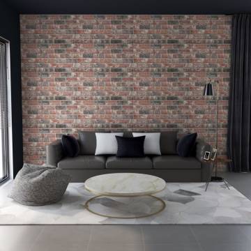 3D Wall Panels - Dark Brown & Grey Brick Design, 11 pcs EPS