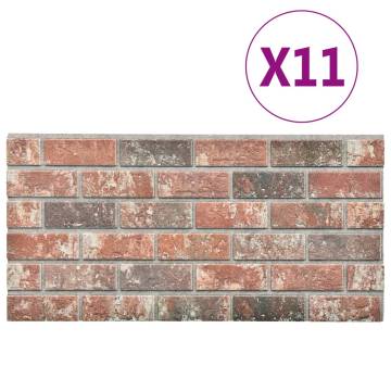 3D Wall Panels - Dark Brown & Grey Brick Design, 11 pcs EPS