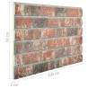 3D Wall Panels - Dark Brown & Grey Brick Design, 11 pcs EPS