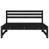 Garden Middle Sofa Black 120x80 cm - Solid Pine Wood