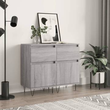 Stylish Grey Sonoma Sideboards - 2 pcs | Hipomarket UK