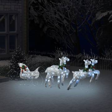 Reindeer & Sleigh Christmas Decoration | 100 LEDs Outdoor Silver