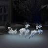 Reindeer & Sleigh Christmas Decoration 100 LEDs Outdoor Silver Colour silver Quantity in Package 4 Number of LEDs 1 