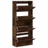 Shoe Cabinet with 4 Flip-Drawers in Smoked Oak | Hipomarket