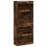 Shoe Cabinet with 4 Flip-Drawers in Smoked Oak | Hipomarket