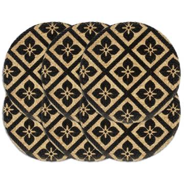 Handwoven Black Jute Placemats - Set of 6 | 38 cm Round