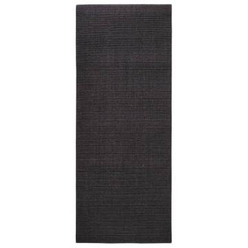 Natural Sisal Rug 100x250 cm Black | Durable & Stylish