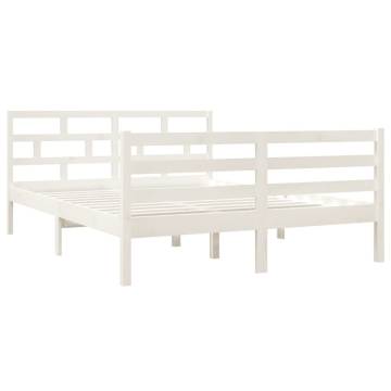 White Solid Pine Bed Frame 140x190 cm - Stylish & Durable