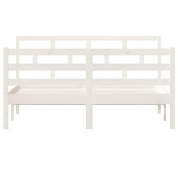 White Solid Pine Bed Frame 140x190 cm - Stylish & Durable