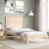 Solid Wood Bed Frame with Headboard - 90x200 cm | HipoMarket