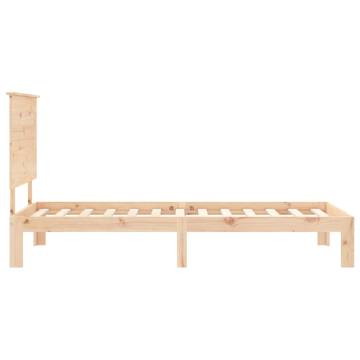 Solid Wood Bed Frame with Headboard - 90x200 cm | HipoMarket