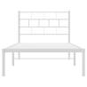 Metal Bed Frame with Headboard White 80x200 cm - HipoMarket