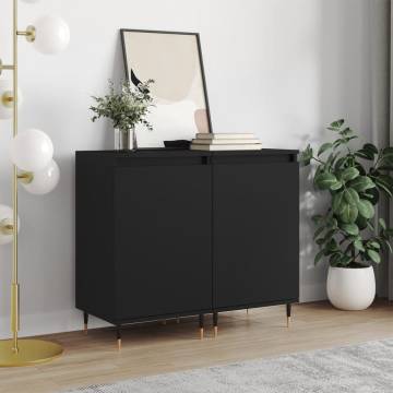 Elegant Black Sideboards - 2 pcs Engineered Wood | HipoMarket