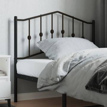 Stylish Black Metal Headboard - 100 cm | HipoMarket