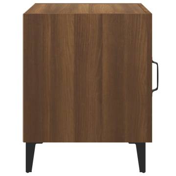 Elegant Brown Oak Bedside Cabinets - Set of 2 | Hipomarket