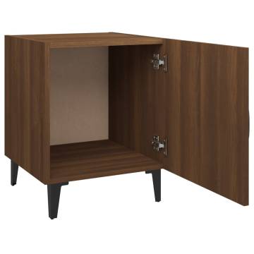 Elegant Brown Oak Bedside Cabinets - Set of 2 | Hipomarket