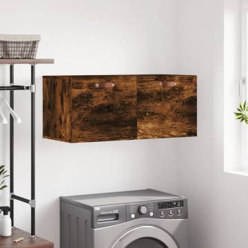 Wall Cabinet Smoked Oak 80x36.5x35 cm | Durable Storage Solution