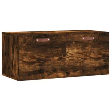 Wall Cabinet Smoked Oak 80x36.5x35 cm | Durable Storage Solution