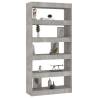 Concrete Grey Book Cabinet & Room Divider - 80x30x166 cm