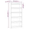 Concrete Grey Book Cabinet & Room Divider - 80x30x166 cm