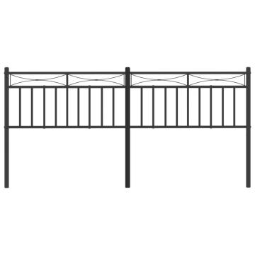 Stylish Black Metal Headboard - 200 cm | HipoMarket