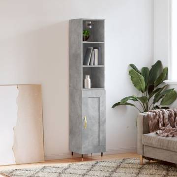 Highboard Concrete Grey - Stylish Storage Solution | HipoMarket