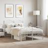 Elegant White Metal Bed Frame 120x190 cm - Sturdy & Stylish