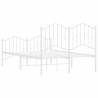 Elegant White Metal Bed Frame 120x190 cm - Sturdy & Stylish