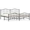 Elegant Black Metal Bed Frame with Headboard & Footboard - 193x203 cm