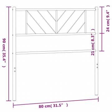 Stylish White Metal Headboard - 75 cm | Hipo Market