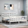 Bed Frame with Headboard White 180x200 cm Super King Solid Wood Colour white Size 180 x 200 cm 