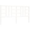 White Super King Bed Frame with Headboard - Solid Wood 180x200 cm