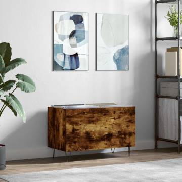 Record Cabinet Smoked Oak - Stylish Vinyl Storage