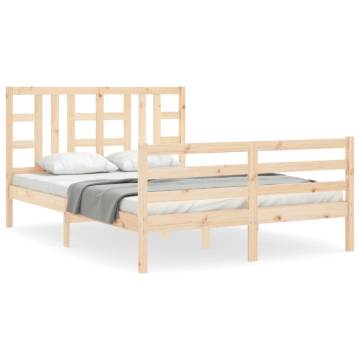 Solid Wood Bed Frame with Headboard 140x200 cm - HipoMarket