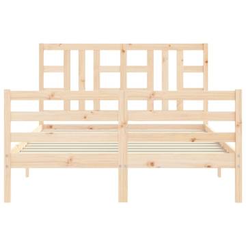 Solid Wood Bed Frame with Headboard 140x200 cm - HipoMarket