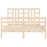 Solid Wood Bed Frame with Headboard 140x200 cm - HipoMarket