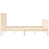 Solid Wood Bed Frame with Headboard 140x200 cm - HipoMarket