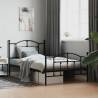 Metal Bed Frame with Headboard and Footboard Black 107x203 cm Colour black Size 107 x 203 cm Model with headboard & footboard 